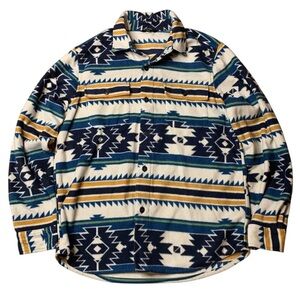 George Men’s Southwestern Aztec Fleece Shirt Jacket Shacket Medium